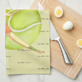 Tennis-Frau spielt Happy Birthday to Player Geschirrtuch (Viertel Falte)