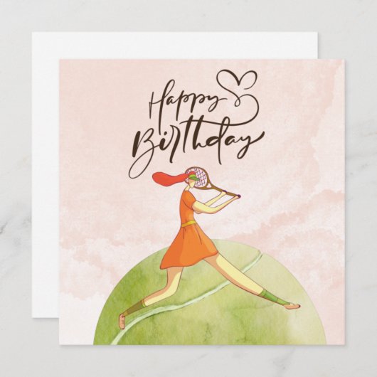 Tennis-Frauenspieler Glücklich zum Geburtstag (Vorne/Hinten)