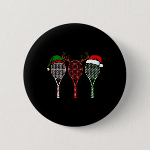 Tennis Frohe Weihnachten 3 Tennis Racket Weihnacht Button