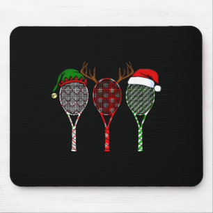 Tennis Frohe Weihnachten 3 Tennis Racket Weihnacht Mousepad