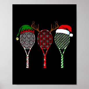 Tennis Frohe Weihnachten 3 Tennis Racket Weihnacht Poster
