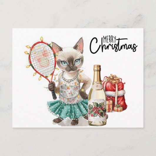 Tennis Frohe Weihnachten für Cat-Liebhaber (Vorderseite)