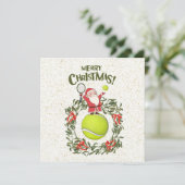 Tennis Frohe Weihnachten mit dem Weihnachtsmann (Stehend Vorderseite)