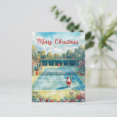 Tennis Frohe Weihnachten mit dem Weihnachtsmann (Stehend Vorderseite)