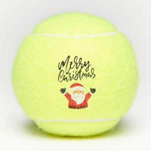 Tennis Frohe Weihnachten mit dem Weihnachtsmann an Tennisbälle