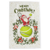 Tennis Frohe Weihnachten mit dem Weihnachtsmann Mittlere Geschenktüte (Vorderseite)