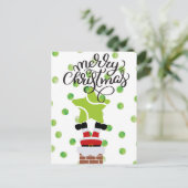 Tennis Frohe Weihnachten mit dem Weihnachtsmann Postkarte (Stehend Vorderseite)