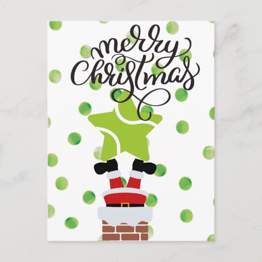 Tennis Frohe Weihnachten mit dem Weihnachtsmann Postkarte (Vorderseite)