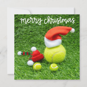 Tennis Frohe Weihnachten mit grünem Ball Karte