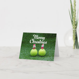 Tennis Frohe Weihnachten mit Tennisball Santa Karte