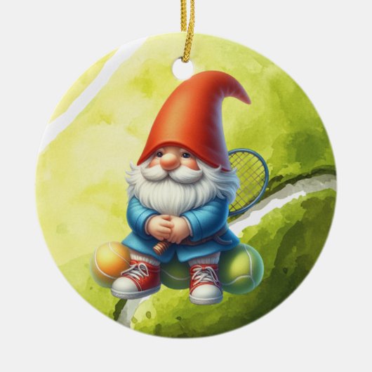 Tennis Frohe Weihnachten Thema Keramik Ornament (Vorne)