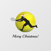 Tennis Frohe Weihnachts-Text-Player und Weihnachts Fensteraufkleber (Blatt)