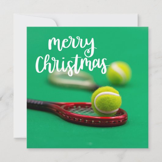 Tennis Frohe Weihnachtskarte Karte (Vorderseite)