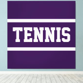 TENNIS Fun Bold Athletic Deep Purple White Stripes Leinwanddruck (Insitu (Holzboden))