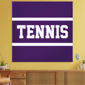 TENNIS Fun Bold Athletic Deep Purple White Stripes Leinwanddruck (Insitu (Wohnzimmer))