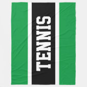 TENNIS Fun Sporty Bright Green Schwarz-weiß Stripe Fleecedecke (Vorderseite)