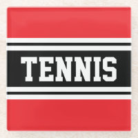 TENNIS Fun Sporty Bright Red Black Racing Streifen