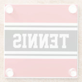 TENNIS Fun Sporty Bright Red Black Racing Streifen Glasuntersetzer (Rückseite)