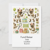 Tennis Fund Raiser für Cat Lovers Einladung (Vorderseite)
