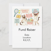 Tennis Fund Raiser für Cat Lovers Einladung (Vorderseite)
