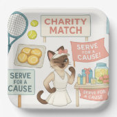 Tennis Fund Raiser für Cat Lovers Pappteller (Vorderseite)