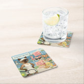 Tennis Fund Raiser für Cat Lovers Rechteckiger Pappuntersetzer (Vor Ort)