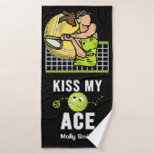 Tennis Funny Kiss My Ace für Spieler Badehandtuch (Badehandtuch)