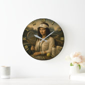 Tennis Funny Mona Lisa Große Wanduhr (Zuhause)