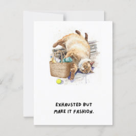 Tennis Funny Sprichwort Cat ruht sich aus Postkarte