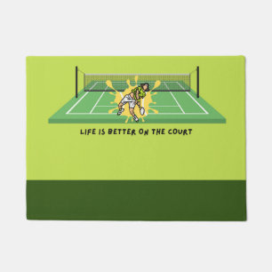 Tennis Funny Sprichwort Das Leben ist besser auf d Fußmatte