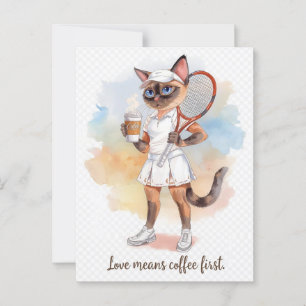 Tennis Funny Sprichwort für Cat Lovers Postkarte