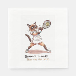 Tennis Funny Sprichwort für Cat Lovers Serviette