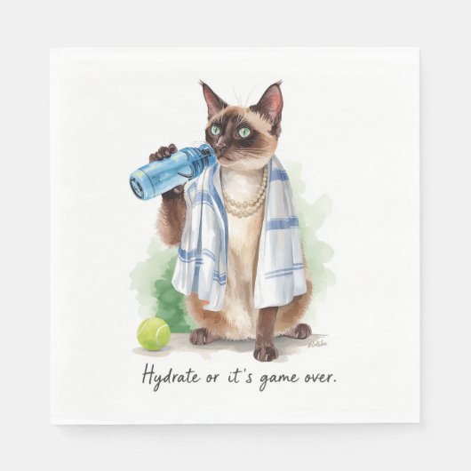 Tennis Funny Sprichwort für Cat Lovers Serviette (Vorderseite)