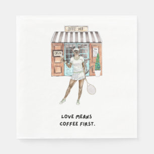 Tennis Funny Sprichwort für Cat Lovers Serviette