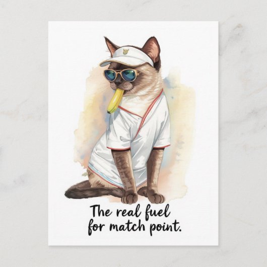 Tennis Funny Sprichwort isst Banane Postkarte (Vorderseite)
