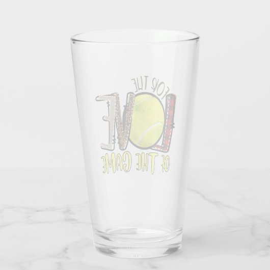 Tennis für die Liebe des Spiels Glas (Rückseite)