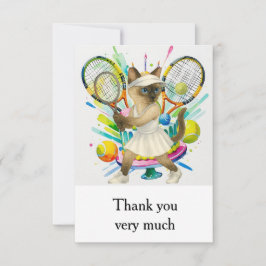 Tennis für siamesische Katzen-Liebhaber Dankeskarte
