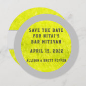 Tennis Fuzzies Save the Date Karte (Vorne/Hinten)