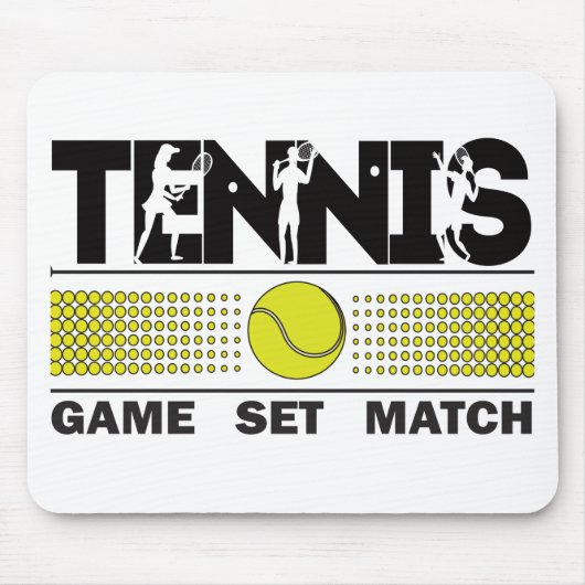 Tennis Game Set Match Mouse Pad Mousepad (Vorne)