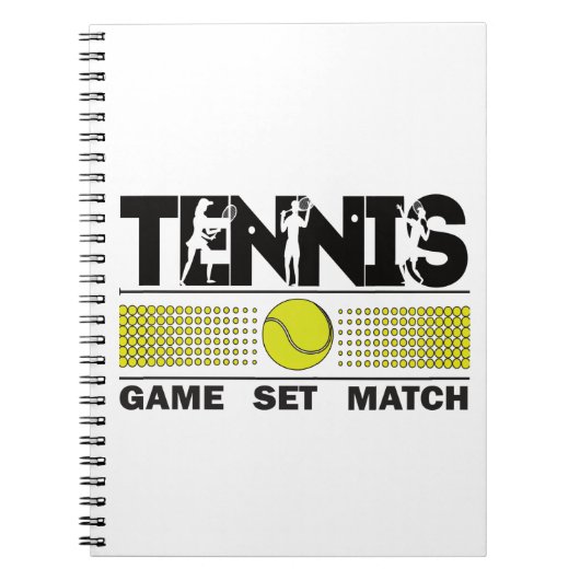 Tennis Game Set Match Notizblock (Vorderseite)