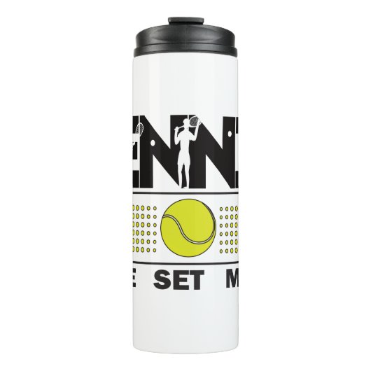 Tennis Game Set Match Thermosbecher (Vorderseite)