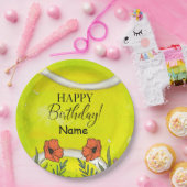 Tennis Geburtstag auf Tennisball für Spielerpapier Pappteller (Party)