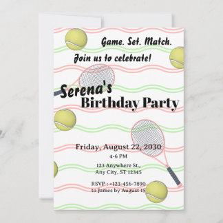 Tennis-Geburtstag Einladung