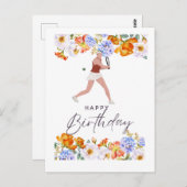 Tennis Geburtstag für weibliche Spieler Postkarte (Vorne/Hinten)