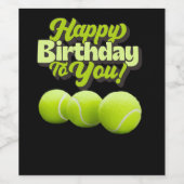 Tennis Geburtstag mit Ball für Spieler Weinetikett (Einzelnes Label)