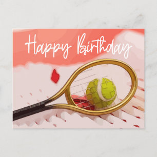 Tennis Geburtstag mit Ball für Spielerkarte Postkarte