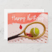 Tennis Geburtstag mit Ball für Spielerkarte Postkarte (Vorne/Hinten)