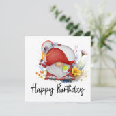 Tennis Geburtstag mit Ball und Blume Karte (Stehend Vorderseite)