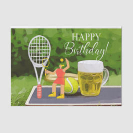 Tennis Geburtstag mit Bier und Ballschläger für di Seidenpapier