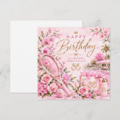 Tennis Geburtstag mit rosa Blumen (Vorne/Hinten)